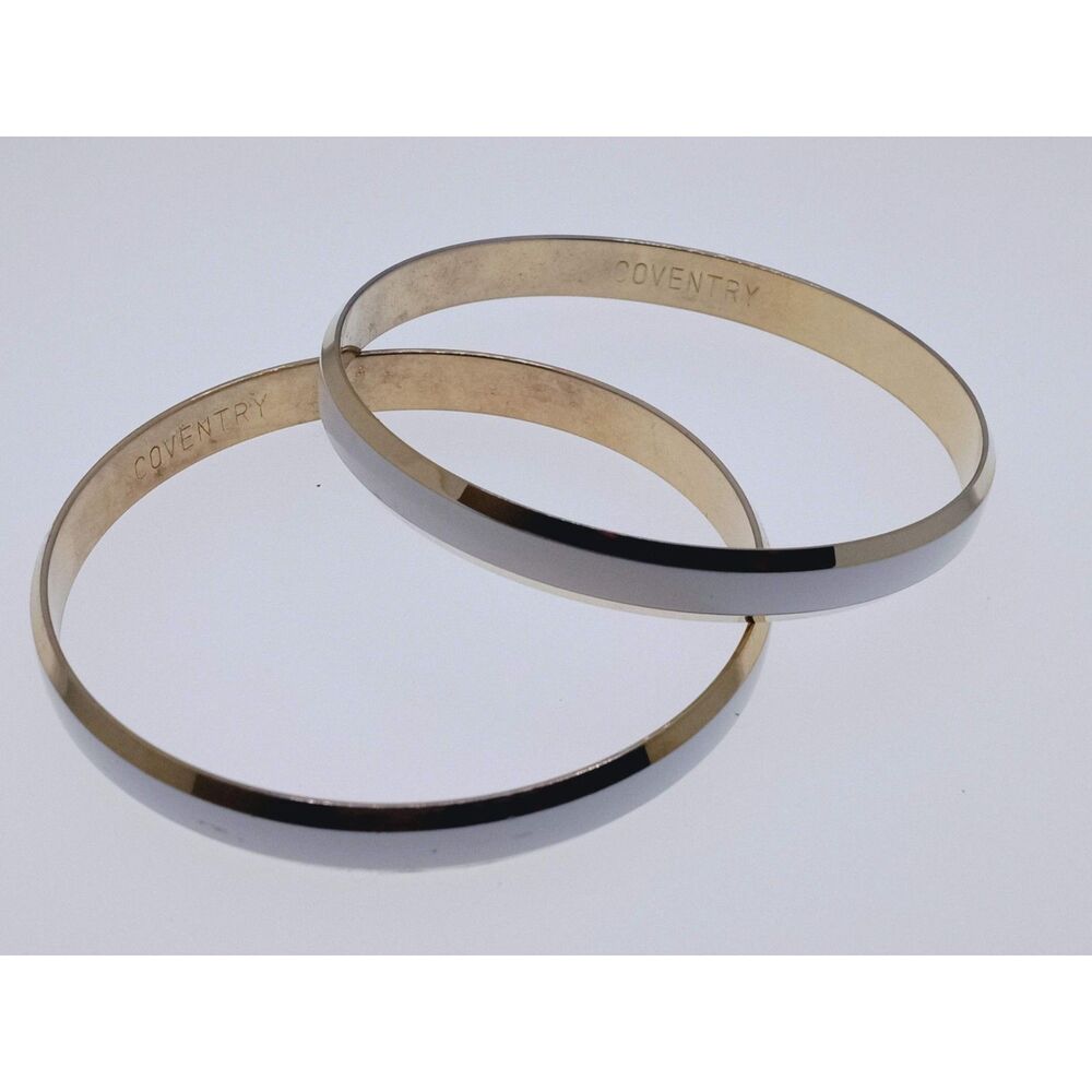 Vintage 2 gold tone Sarah Coventry “Milky Way” bangle bracelets